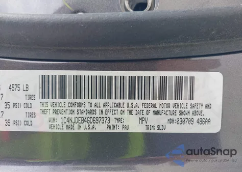 2016 Jeep Compass High Altitude Edition z USA, uszkodzony, nr VIN 1C4NJDEB4GD697373